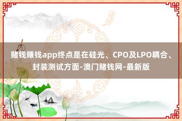 赌钱赚钱app终点是在硅光、CPO及LPO耦合、封装测试方面-澳门赌钱网-最新版