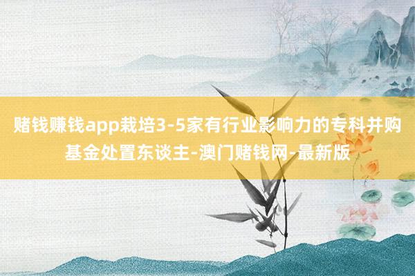 赌钱赚钱app栽培3-5家有行业影响力的专科并购基金处置东谈主-澳门赌钱网-最新版